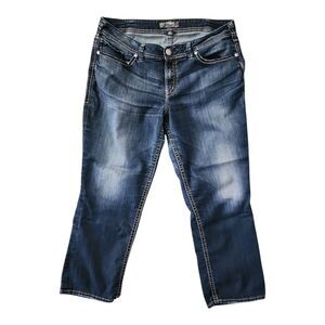 Silver Jeans Co. Suki Capri Jeans Womens SZ 16 Dark Wash Denim Cropped Pants